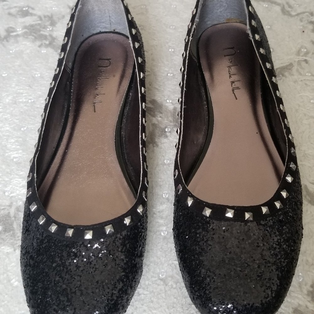 N by Nicole Miller sequin flats